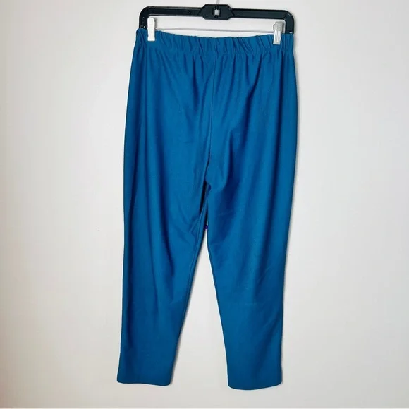 Blue Long Sleeve Ruffle Oversized Tunic Blouse with A marching Crop pants 42 - Picture 12 of 13